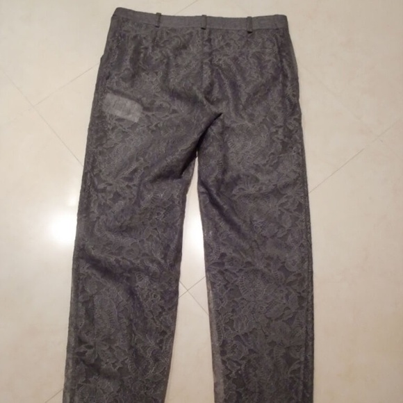 VALENTINO GRAY LACE TROUSERS PANTS SZ 4 - Picture 2 of 9